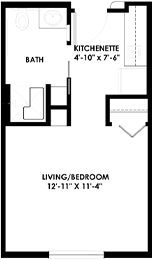 Studio – 298 Sq Ft